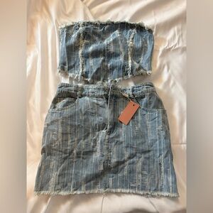 Emory Park Denim Co-Ord Skirt Set